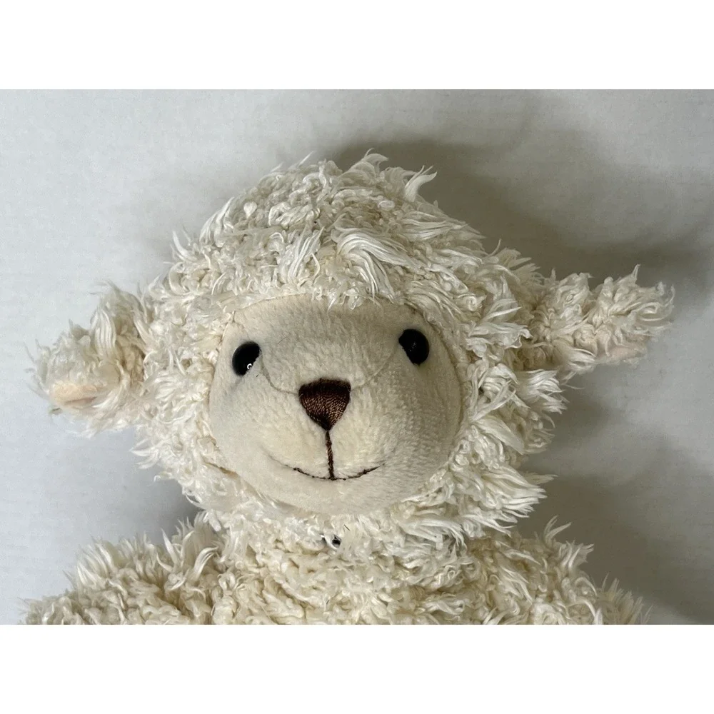 Build a Bear Loveable Lamb Plush White Brown Nose Standing Curly Shaggy 2005